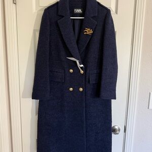 Karl Lagerfeld Navy Blue Women's Coat